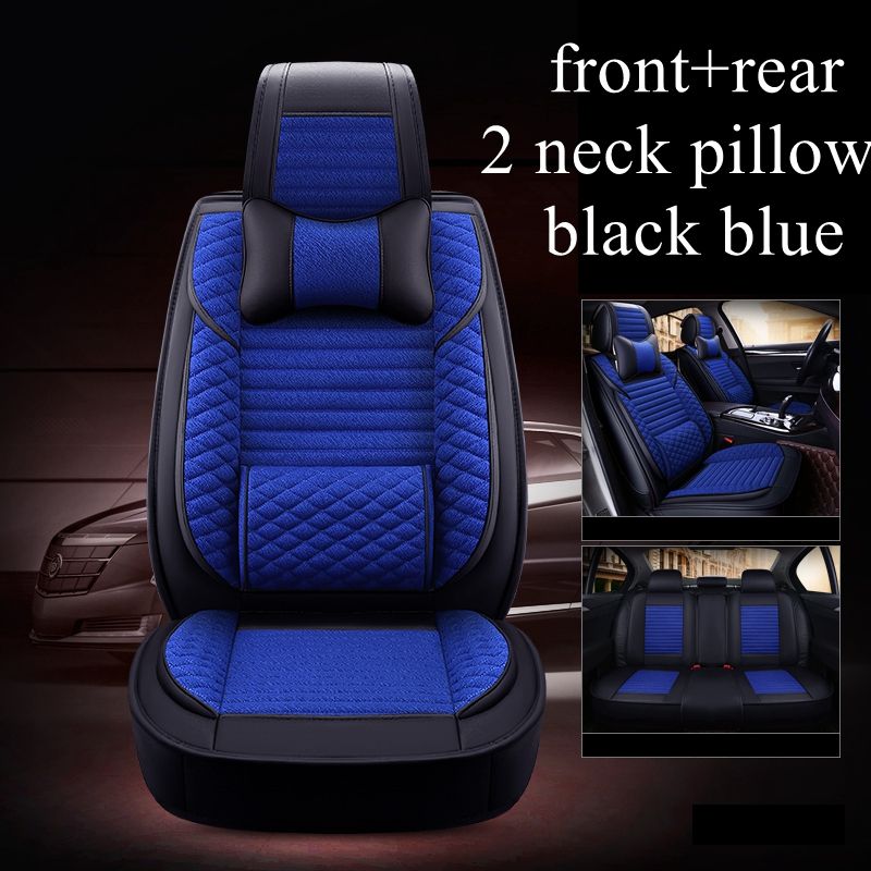 Black Blue Leather Car Seat Covers Cover Set For Fiat Panda 4x4 2005-2010
