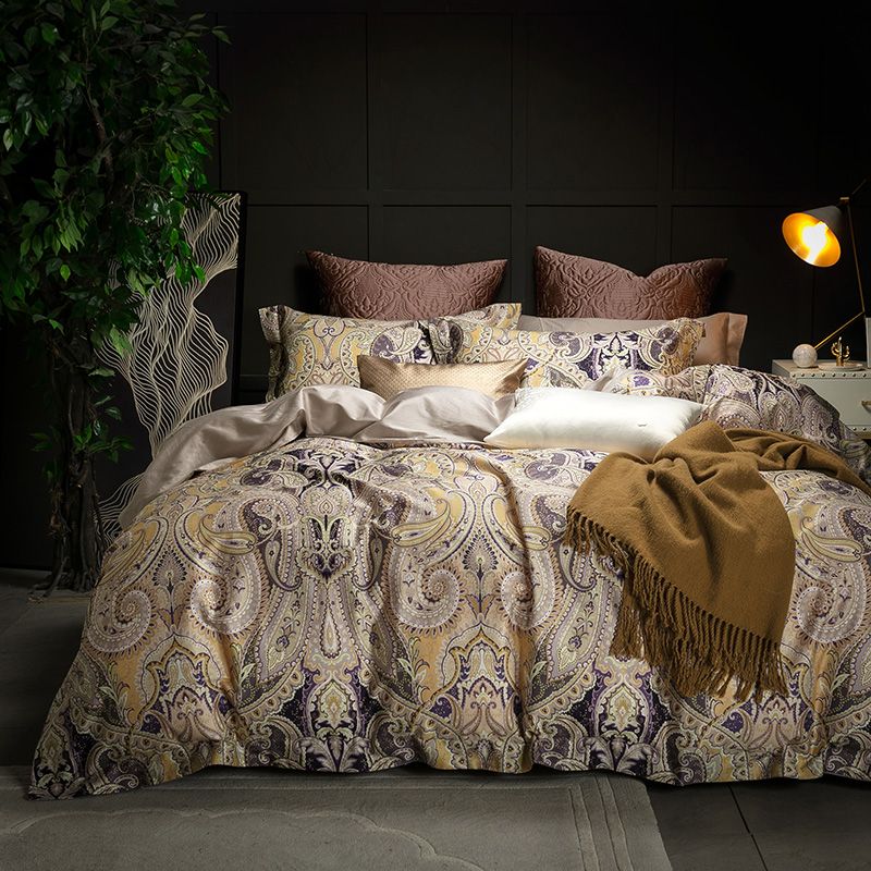 80s Egyptian Cotton Luxury Bohemia Style Bedding Set King Queen