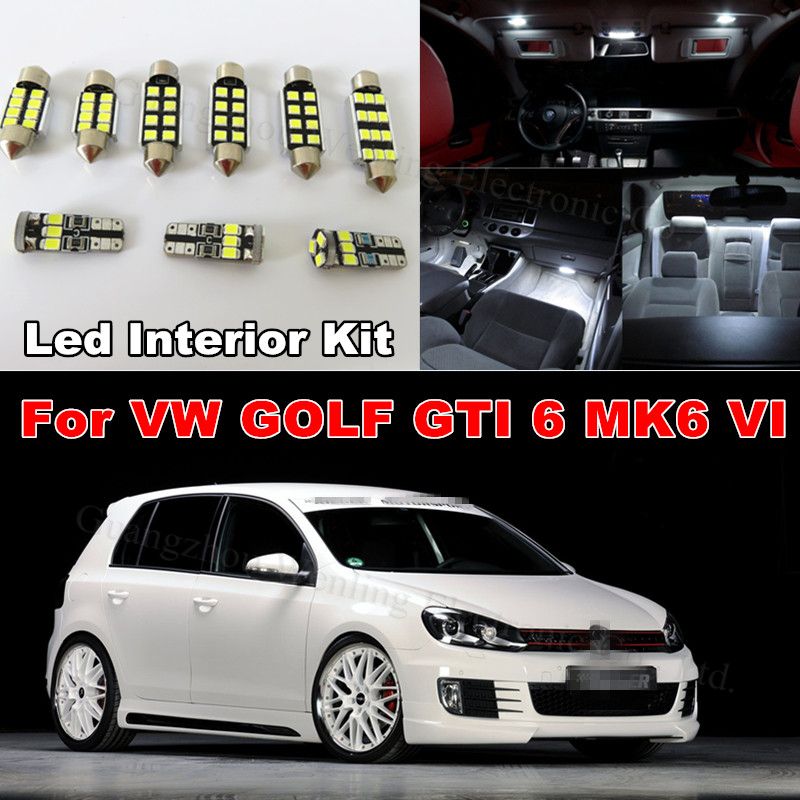 2019 Wljh 11x White Canbus Light Dome Interior Car Interior Lighting Kit For Volkswagen Vw Golf 6 Vi Gti Mk6 2010 2011 2013 2014 From Wljh 13 02