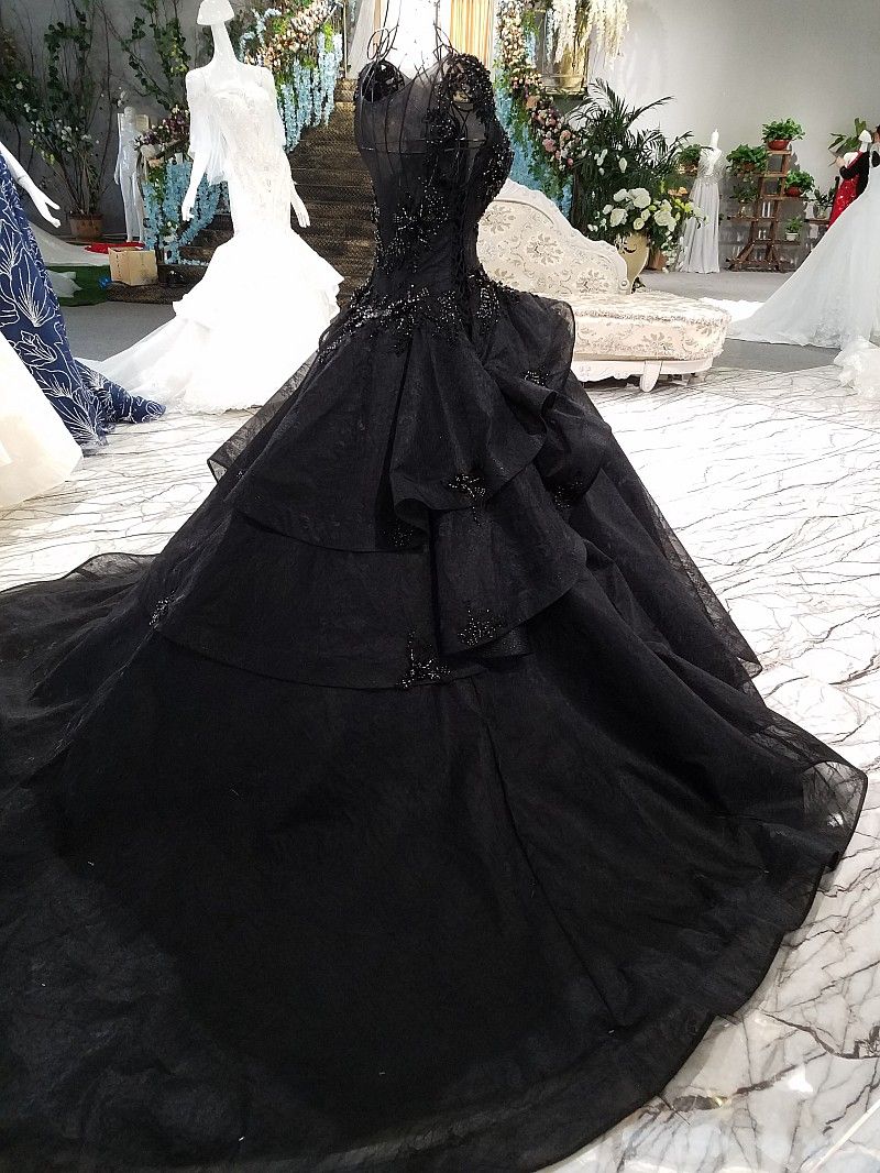 DiscountNew Arrival Luxury Ball Gown Black Wedding Dresses 2020 Gothic ...