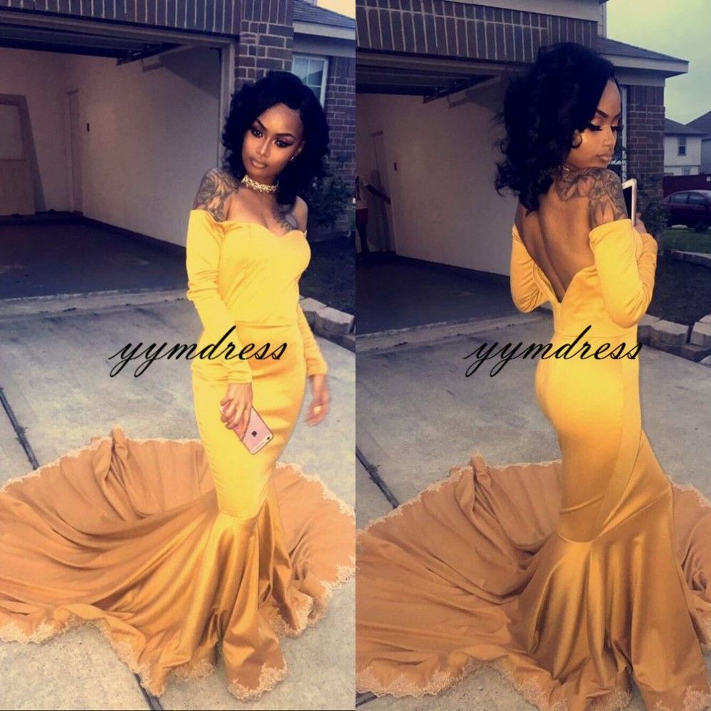 yellow and blue prom dress