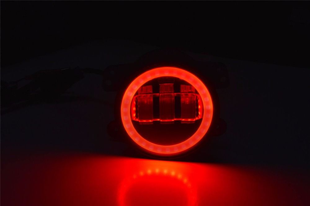 4 Inch Led Fog Lights Yellow Amber Halo Ring DRL For Jeep Wrangler 97