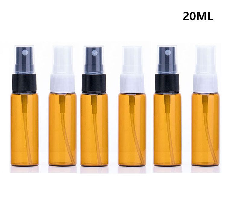20ml Amber Glass Spray Bottle With Black White Fine Mist Sprayers For