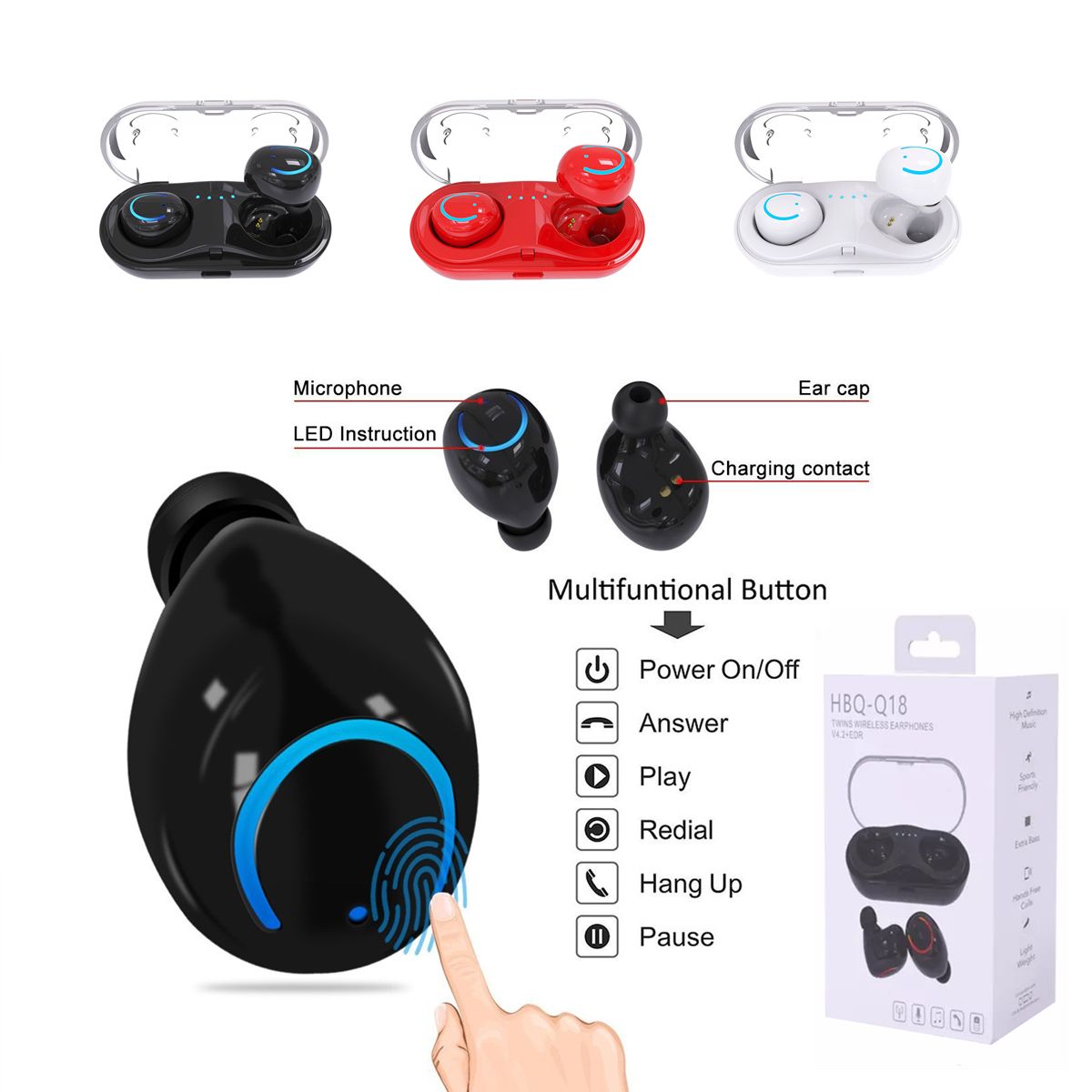 Suministro Al Por Mayor HBQ Q18 PK I7s I7 I9 TWS Mini Auricular Bluetooth  Auriculares Inalámbricos Inalámbricos Más Pequeños Con Caja De Carga  Auriculares Para Coche Con Micrófono Para IPhone De Nicholas198585,