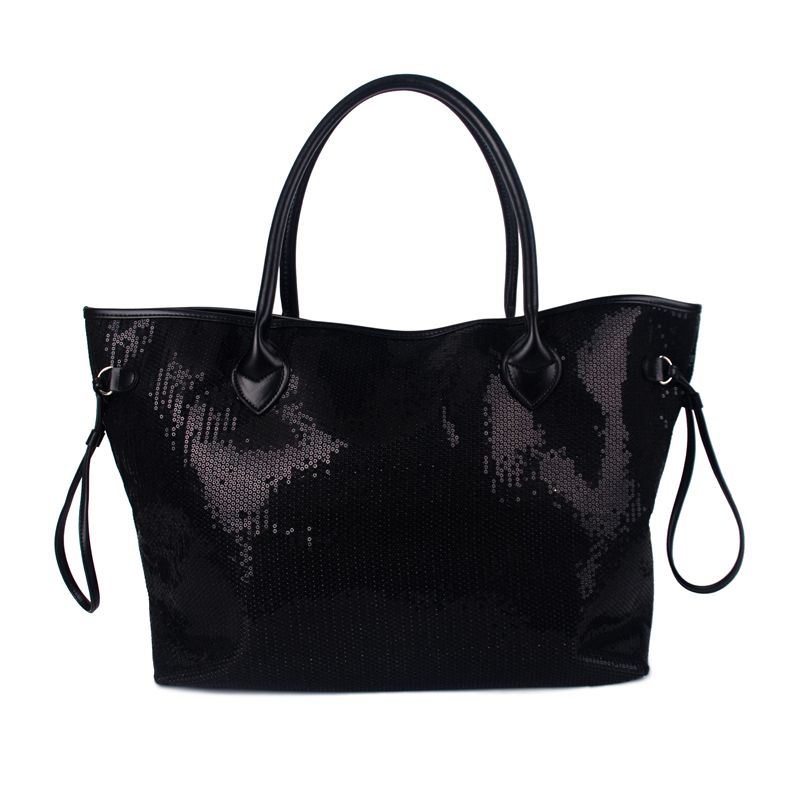 black sequin handbag