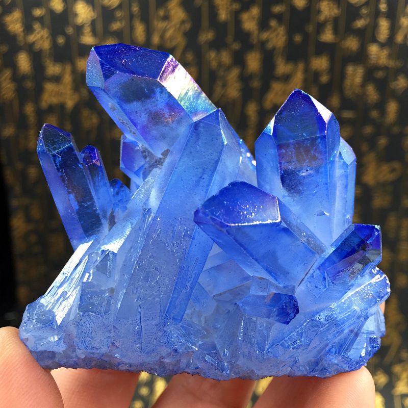 2020 100g Natural Blue Ghost Quartz Crystal Cluster Phantom Specimen