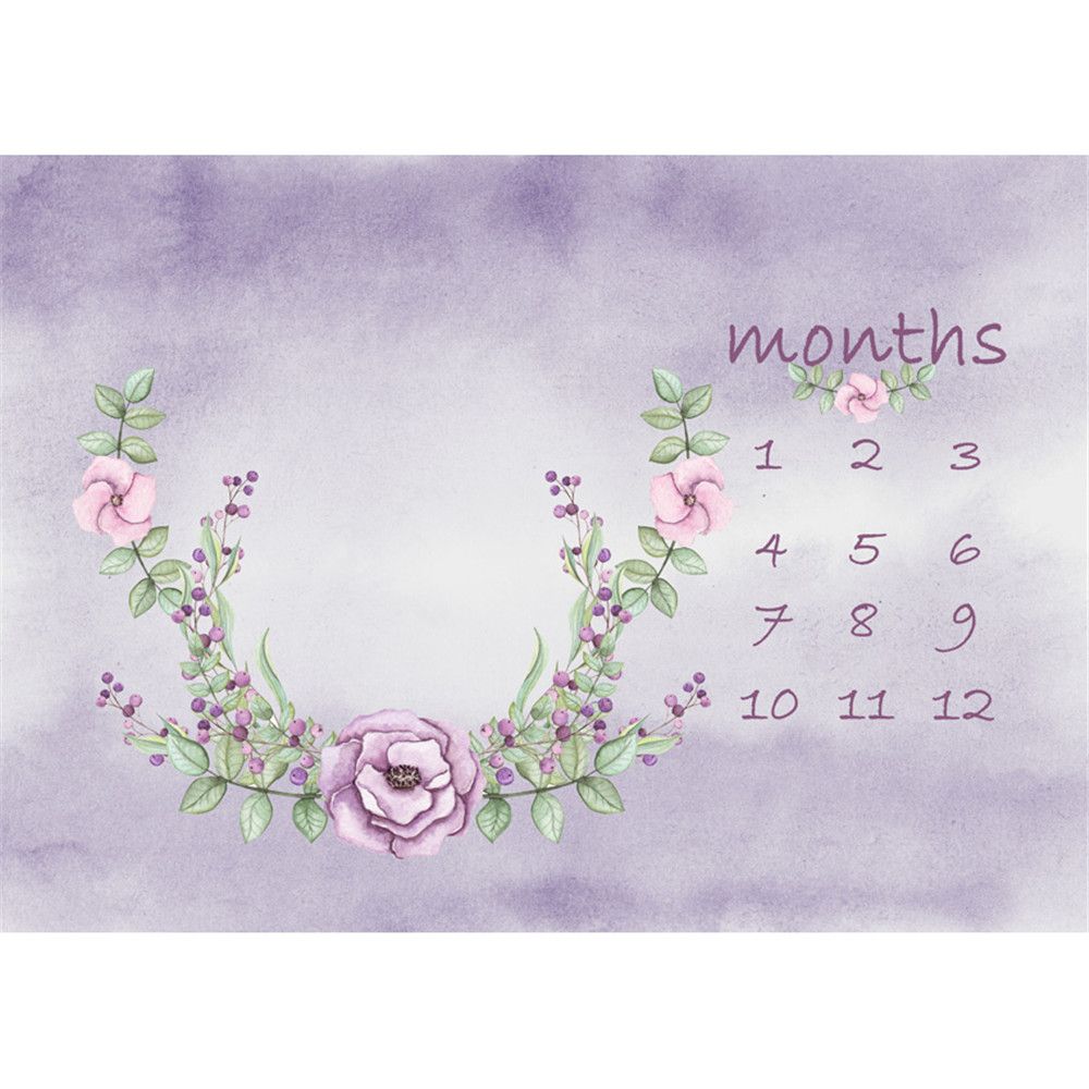 2020 Pastel Purple Watercolor Photography Backdrops Printed Floral