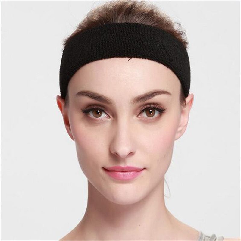 2019 New Cotton Women Men Sport Sweat Sweatband Headband Yoga Gym