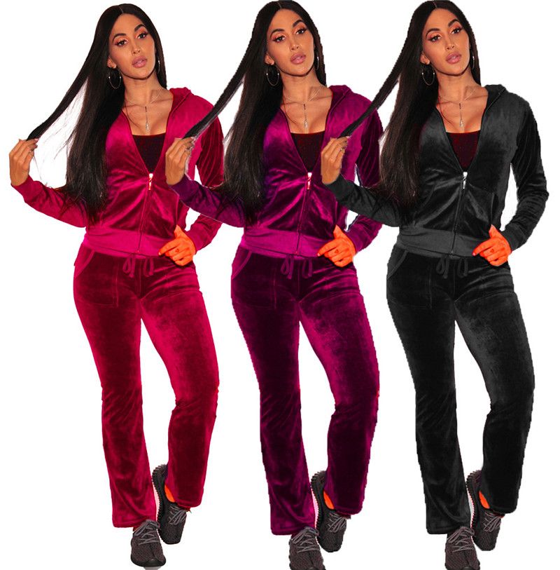 Compra Conjunto De Chándal De Terciopelo Para Mujer Con Capucha Causal  Traje De 2 Piezas Traje Con Cordón Manga Completa Pantalón Largo Con  Bolsillos Jumpsuit Plus Size 3XL Barato | Entrega Rápida