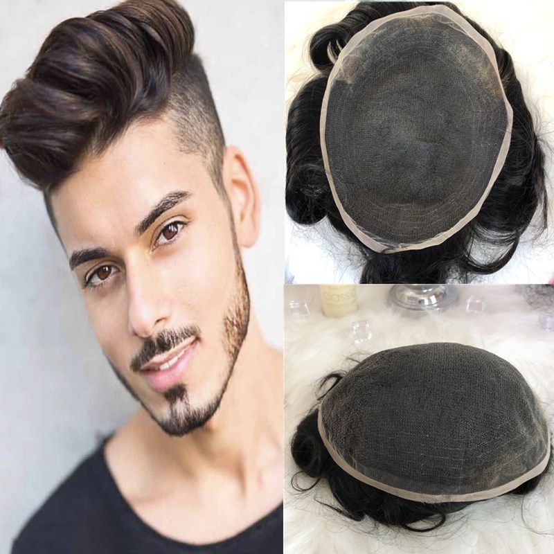 Full Lace Human Hair Mens Toupee French Lace Toupee for Men All Lace Hairpieces Replacement System Natural Black Men Hair Full Lace Human Hair Mens Toupee French Lace Toupee for Men All Lace Hairpieces Replacement System Natural Black Men Hair