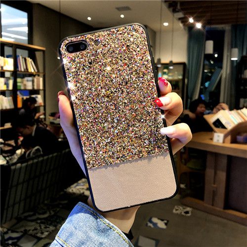 Creative Flicker Powder Leather Phone Case Protection Cover