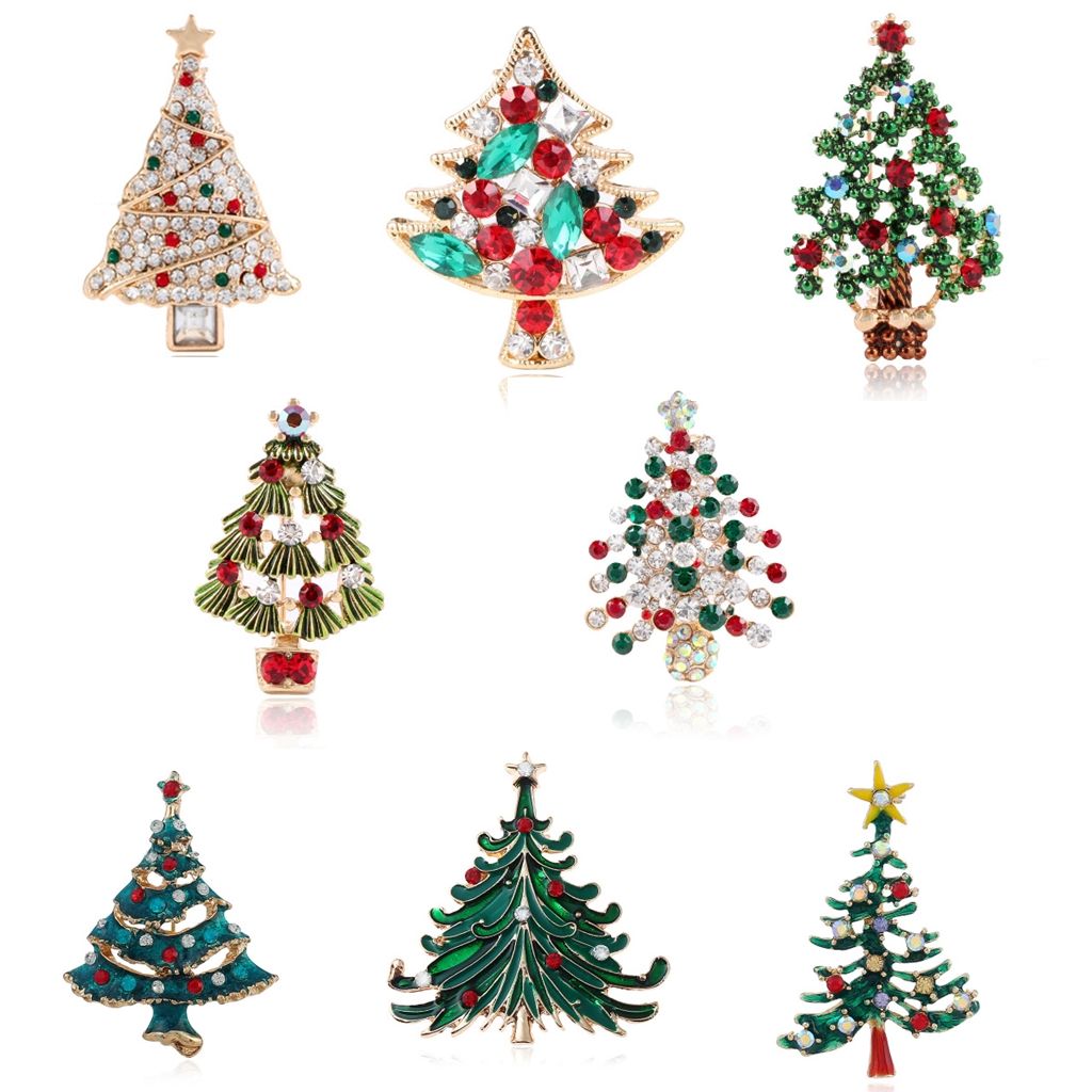 Regali Di Natale Per Signore.Acquista Regali Di Natale Babbo Albero Pins Spilla In Cristallo Con Strass Spille Xmas Party Di Natale Gioielli Di Moda Accessori Le Donne A 2 36 Dal Oulinstore Dhgate Com