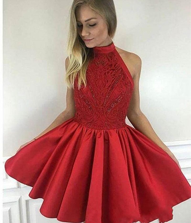 halter top homecoming dresses short