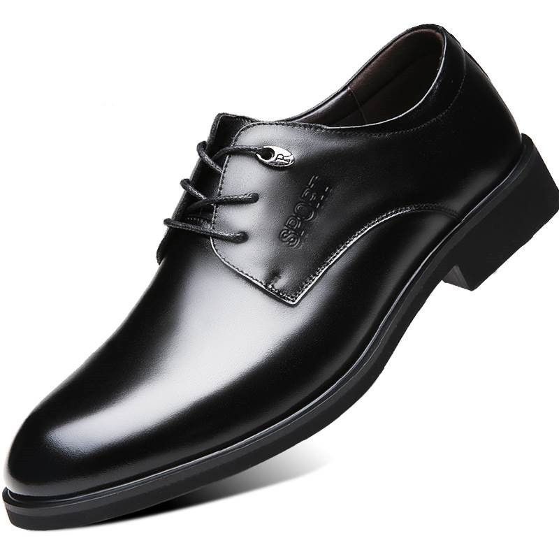 pure leather black formal shoes