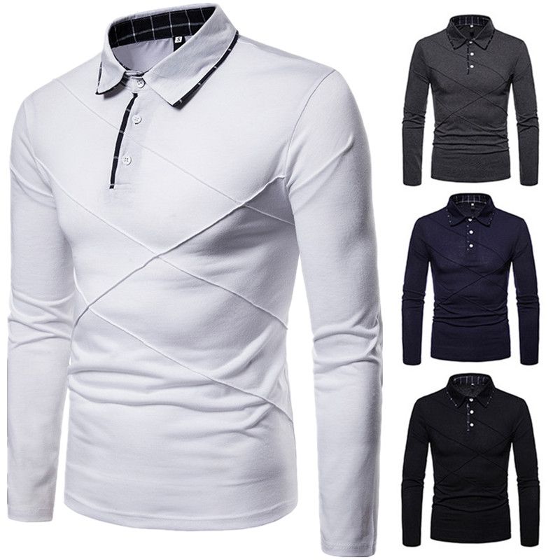 Compra Nuevas Marcas Camisas Polo Camisetas De Manga Larga Moda Cuello De  Solapa Camisas De Moda Hombre Tops De Algodón Camisa Nuevo Estilo Ropa Para  Hombre Polos Para Hombres Barato | Entrega