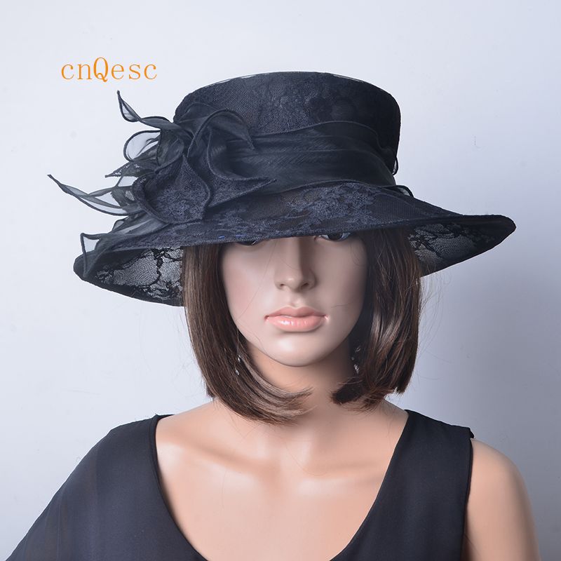 NEW ARRIVAL Black Lace Organza Hat 