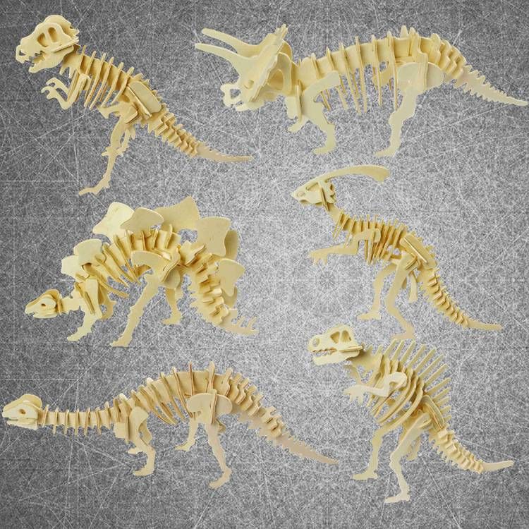 rompecabezas 3d de madera dinosaurios