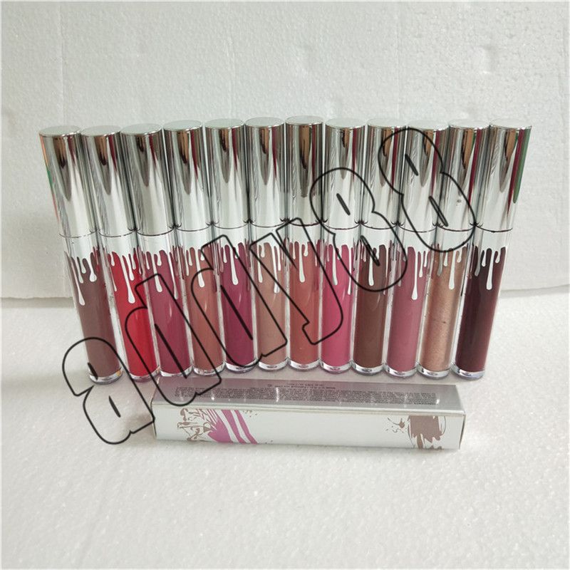 Newest Kl Matte Liquid Lipstick Lip Gloss Silver Box Command Rouge A Levres Liquide Au Fini Mat Best Lip Plumper Blue Lipstick From Addy88 178