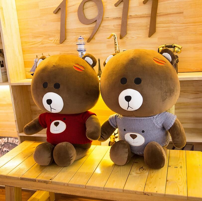 2019 50cm Mr Brown Bear Plush Toys Doll With Creative Sweater Bear