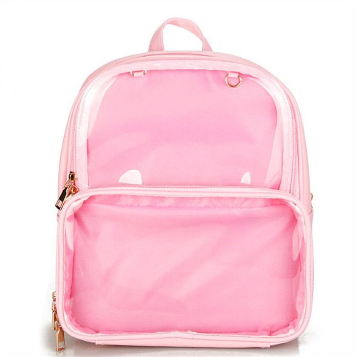 2 Colors CLEAR ita bag Transparent itabag Pin Display Backpack school bags HOT! 