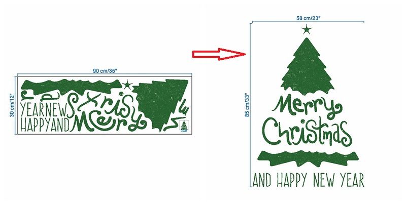 Acquista Verde Albero Di Natale Allegro Sticker Murale Felice Anno Nuovo Citazioni Adesivi Murali Le Vacanze Soggiorno Vetrina Arredamento Showcase Camera A 2 54 Dal Fullhouse517 Dhgate Com