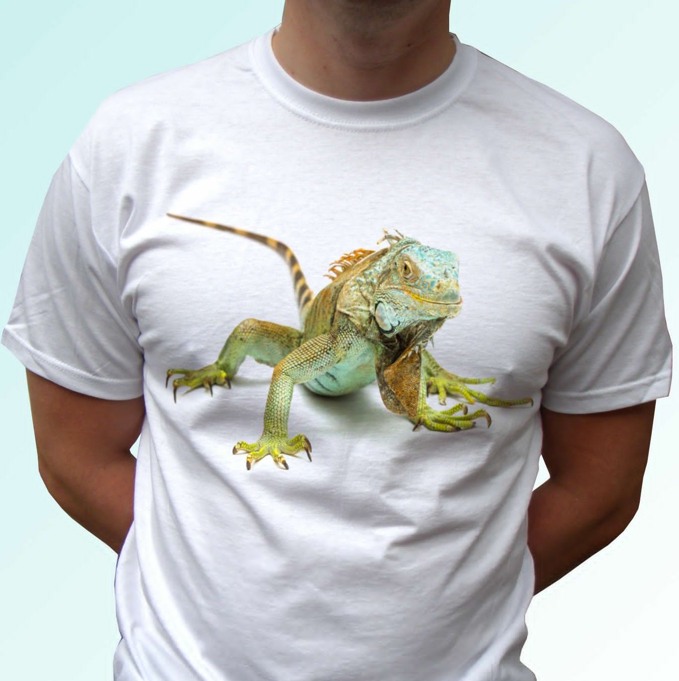 Acheter Pas Cher Iguane Vert Blanc T Shirt Animal Tee Haut De Lezard Hommes Femmes Enfants Bebe Tailles Drole Tops Tee Nouveau Unisexe Drole Tops Livraison Gratuite Du 21 02 Fr Dhgate