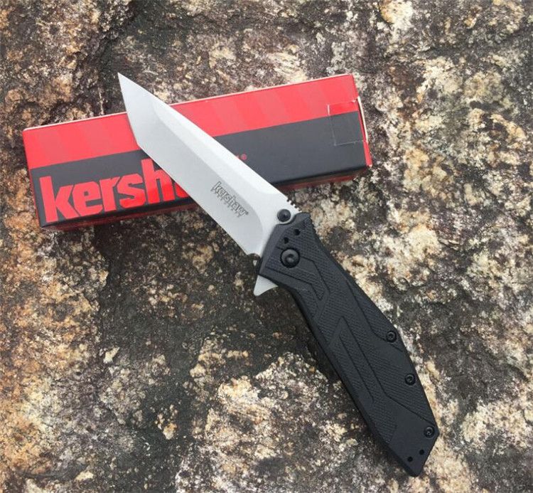 Kershaw Brawler 1990 Assisted Folding Pocket Knife Tanto Blade G10
