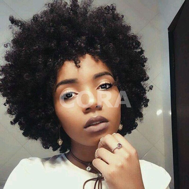 Afro Kinky Curly Human Hair Natural Black Brazilian Virgin Short