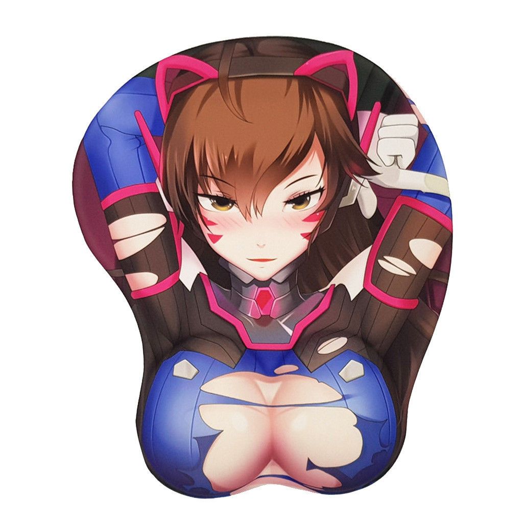 D Va Anime Boobs Gaming 3d Mouse Pads With Wrist Rest 2way
