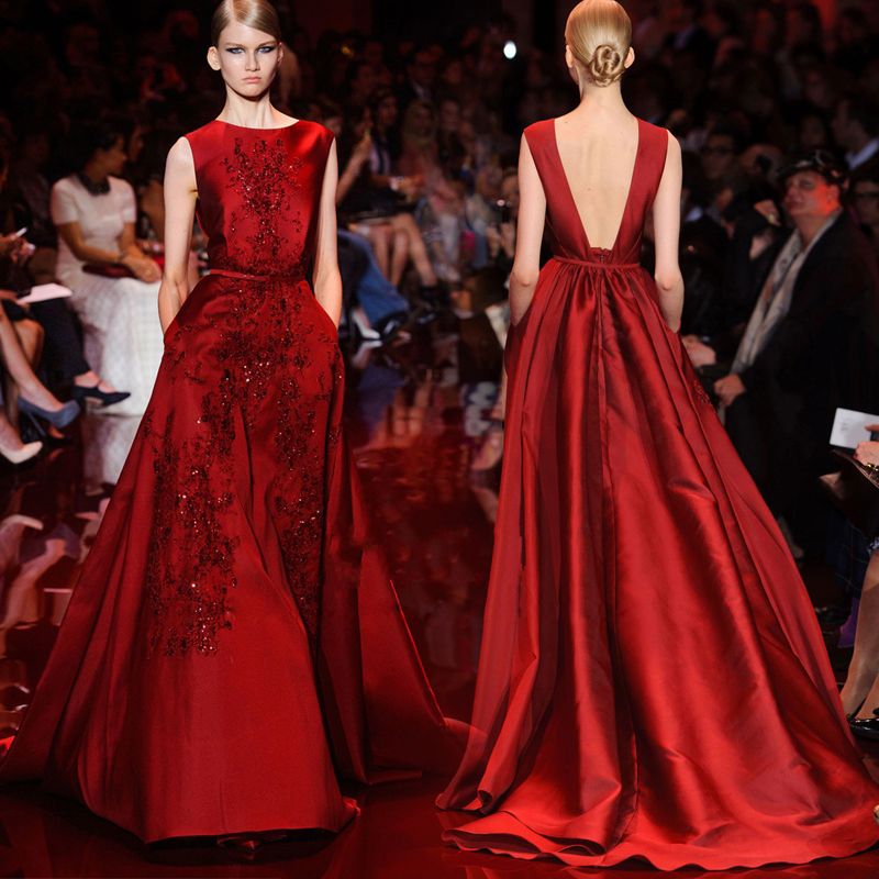 elie saab red gown