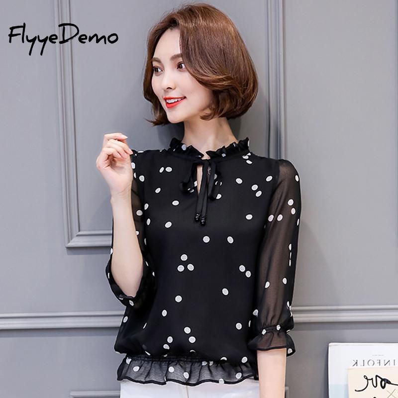 plus size black and white polka dot blouse