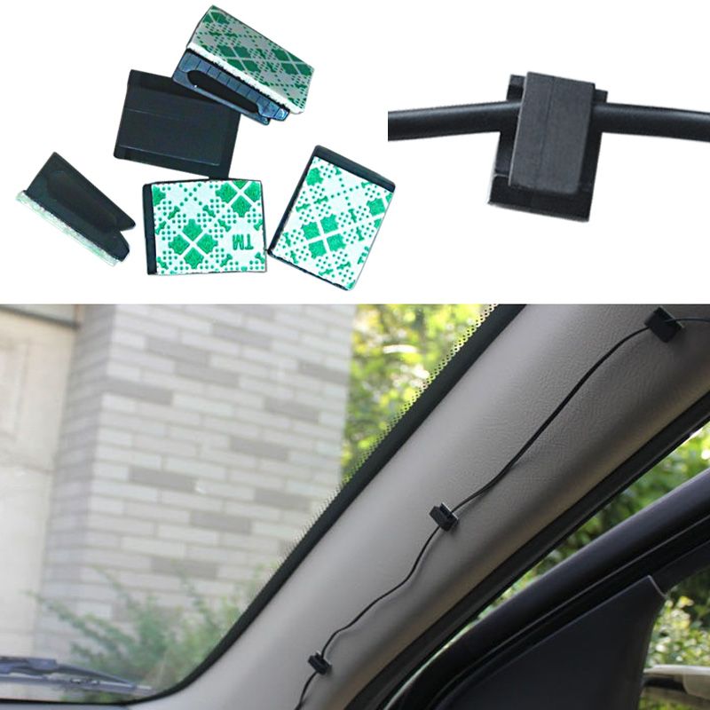Rectangular Stainless Steel Back Car Interior Mirror with Adhesive Mount