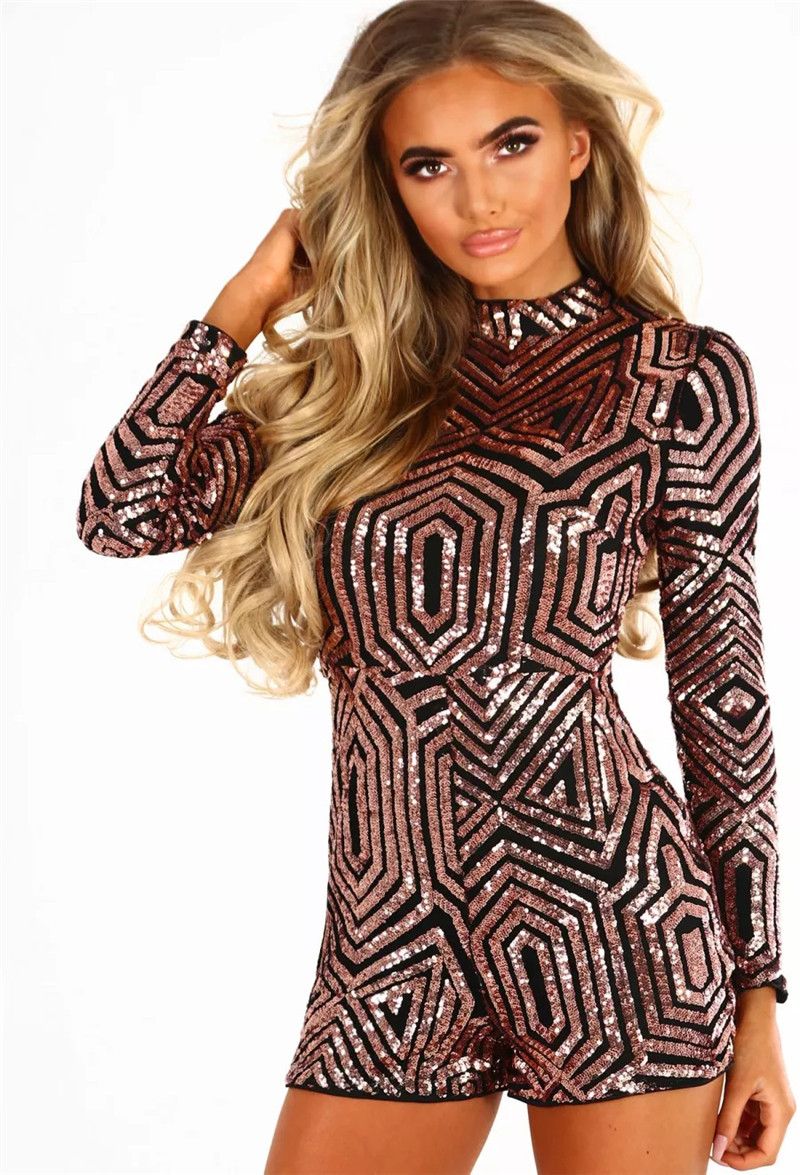 Glitter jumpsuit shorts Clearance