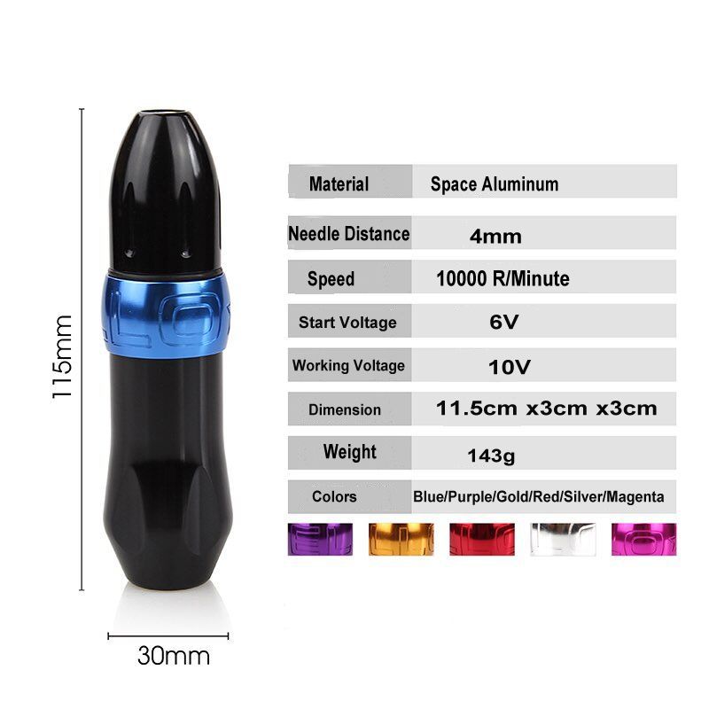 Bullet Train M8 Tattoo Machine Pen Mabuchi Motor Eyebrow Rotary Tattoo Machine Space Aluminum Cartridge Tattoo Bullet Train M8 Tattoo Machine Pen Mabuchi Motor Eyebrow Rotary Tattoo Machine Space Aluminum Cartridge Tattoo