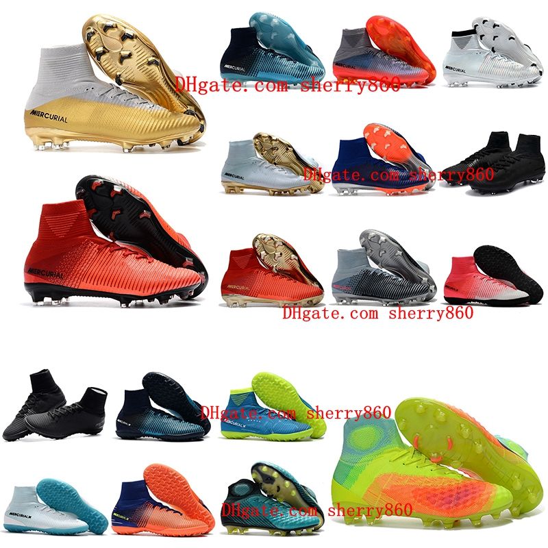 2021 zapatos de tacos para niños Mercurial Superfly V FG Cristiano Ronaldo Indoor Obra Mens Boy Football Boots Neymar