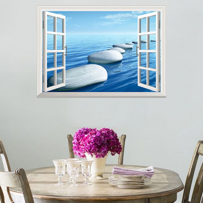 3D Ocean Scenery Ship Room Home Decor Removable Wall Stickers Decals Decoration