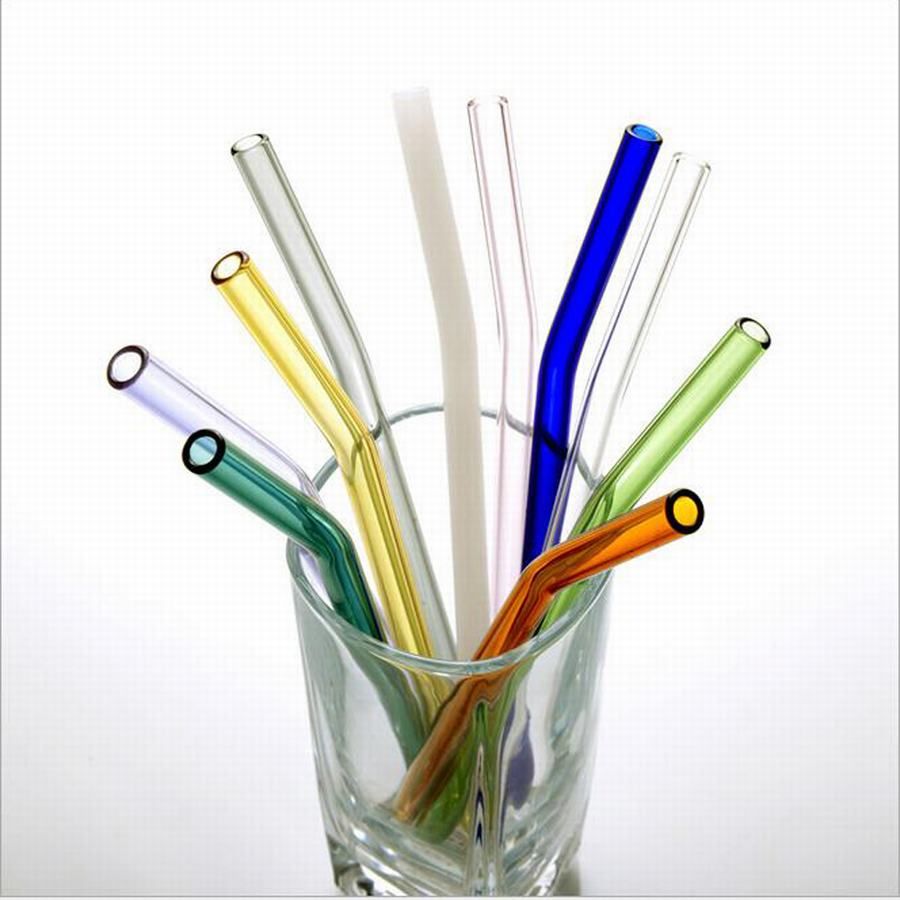 Sane 8 Pezzi Fatte a Mano Riutilizzabili Cannucce Cocktail KATELUO Cannucce Vetro 230 x 10 mm Ecologiche Riutilizzabili Libere da BPA 