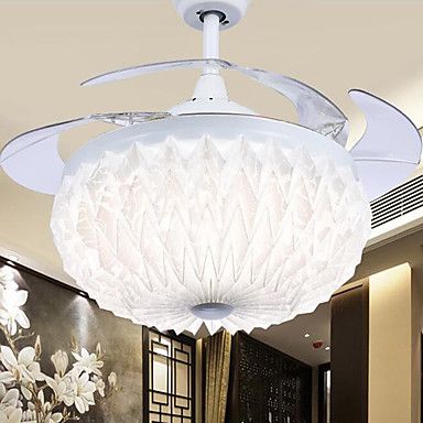2019 42 Inch 107cm Invisible Ceiling Fan Contemporary White Feature For Led Metal Bedroom Dining Room Study Room Office Ceiling Fan From Fried
