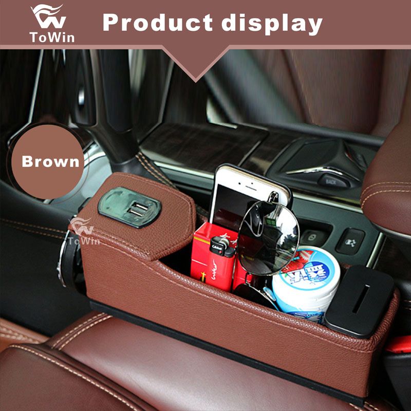 Guantera Guantera Relleno de Espacio para Asiento de Coche Caja de Almacenamiento para Coche Organizador Multifuncional Compartimentos Vers/átiles de Gran Capacidad Decdeal Guantera