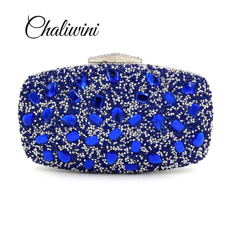blue clutch purse