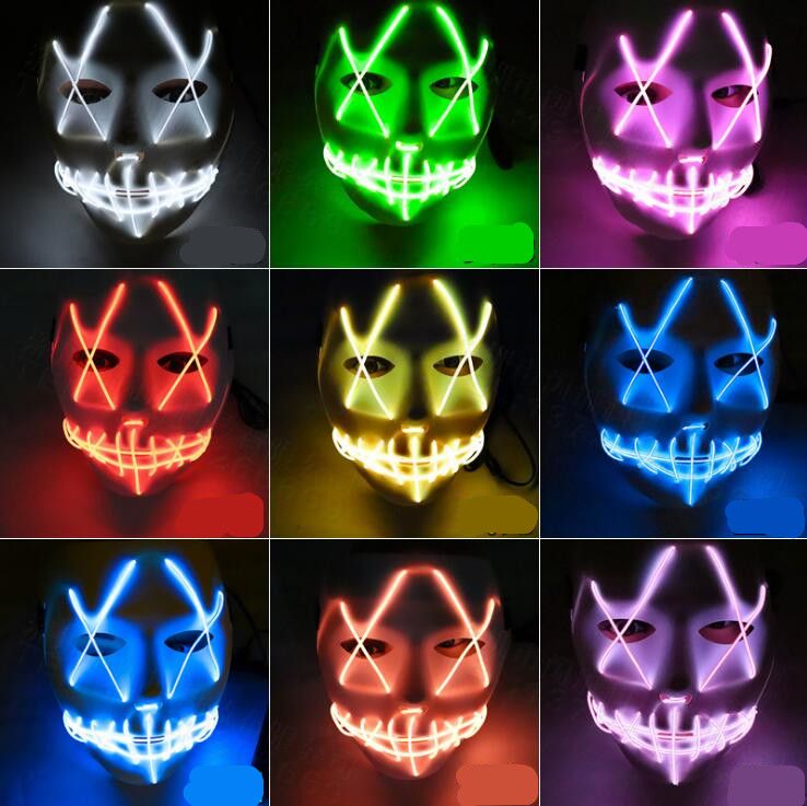 Halloween Mask Led Light Up Funny Masks Purge Election Year Festival Cosplay Costume Supplies Party Masks Glow In Dark Party Accessories Venetian Masks For Sale Online Venetian Masks For Women From Enjoyhome01