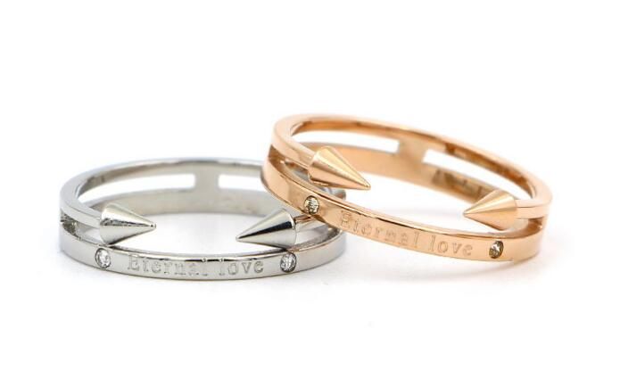 Compre Nova Dupla Seta Amor Eterno Anel Ingles Feminino Versao Coreana Do Foguete De Titanio Banhado A Ouro Rosa Anel De Gxfc888 23 05 Pt Dhgate Com