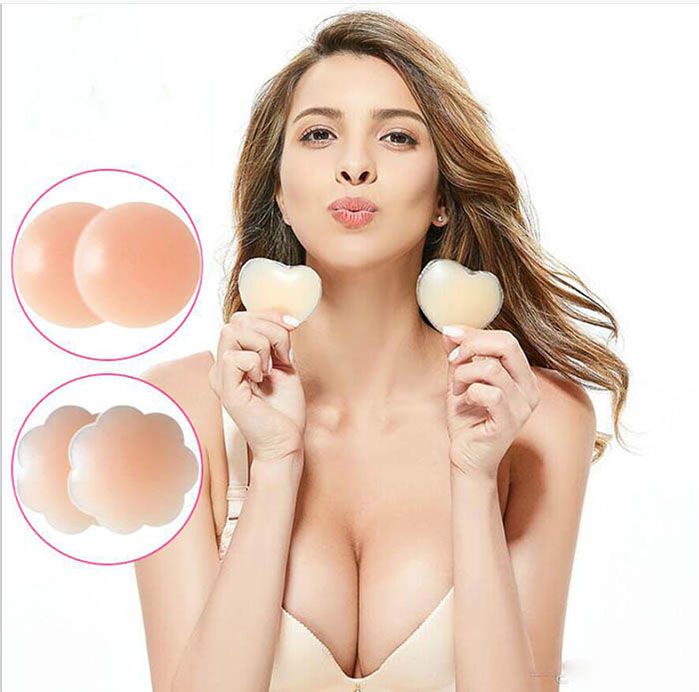 Self-adhesive Washable Reusable Small/Large Silicone Nipples Pad for Breast Form