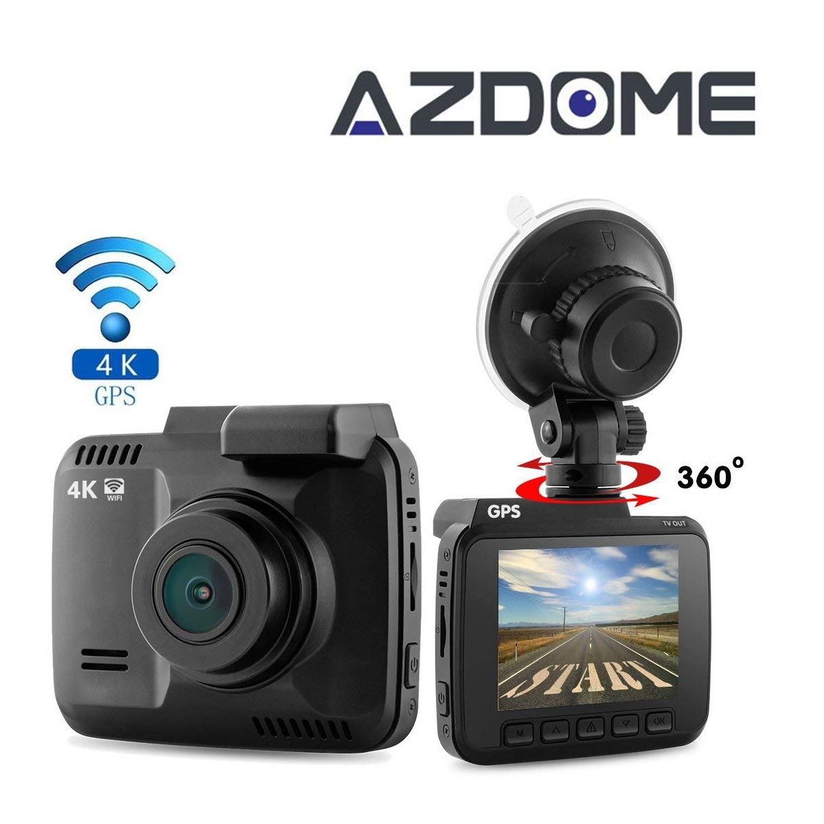 FHD 2160P Car DVR Dual Lens Dash Cam Camera Vehicle 4K GPS WiFi Video Recorder T