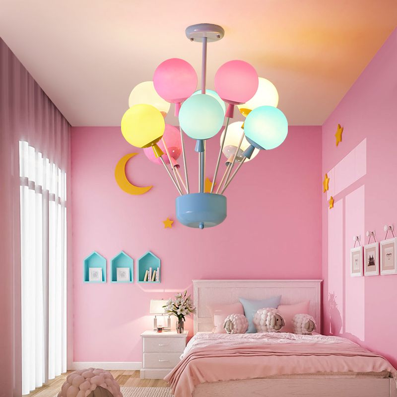 غرفة الأطفال الثريات الإضاءة دافئة رومانسية غرفة نوم الطعام لون الزجاج الحديثة الإبداعية فوير غرفة قلادة من 1,088.96ر.س | DHgate