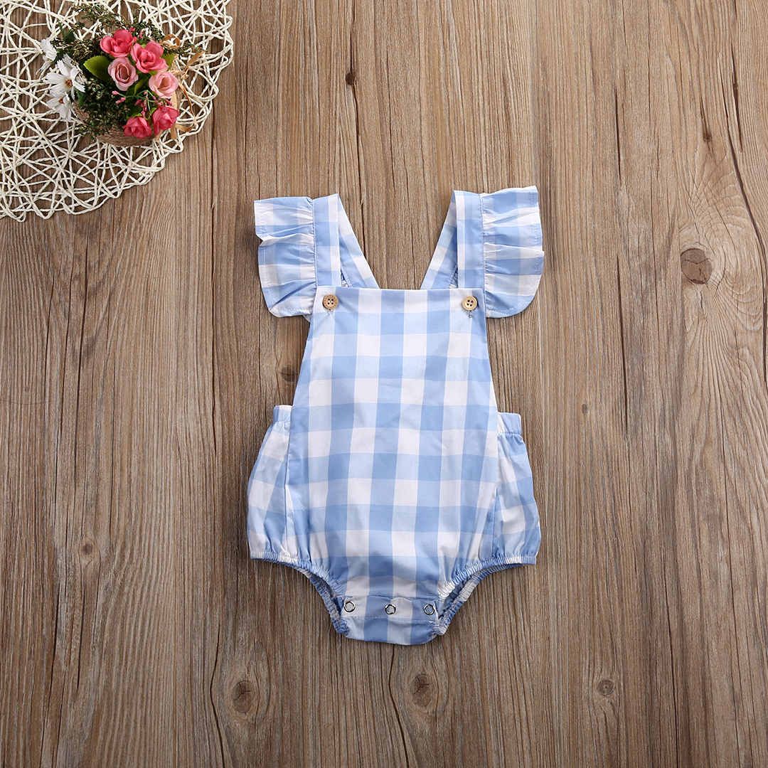 tartan baby romper
