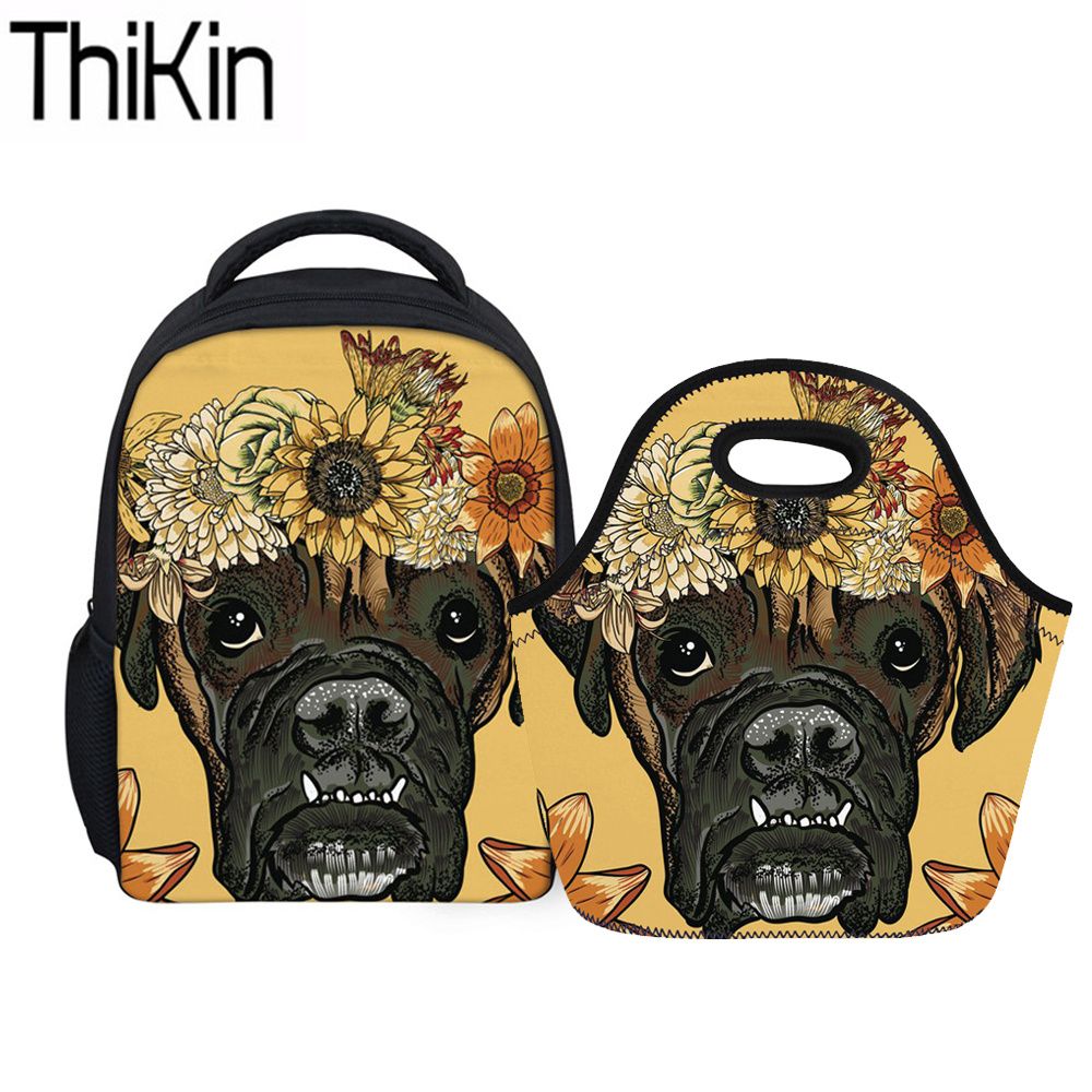 Miniature Schnauzer Print Backpack Set For Kids and Girls