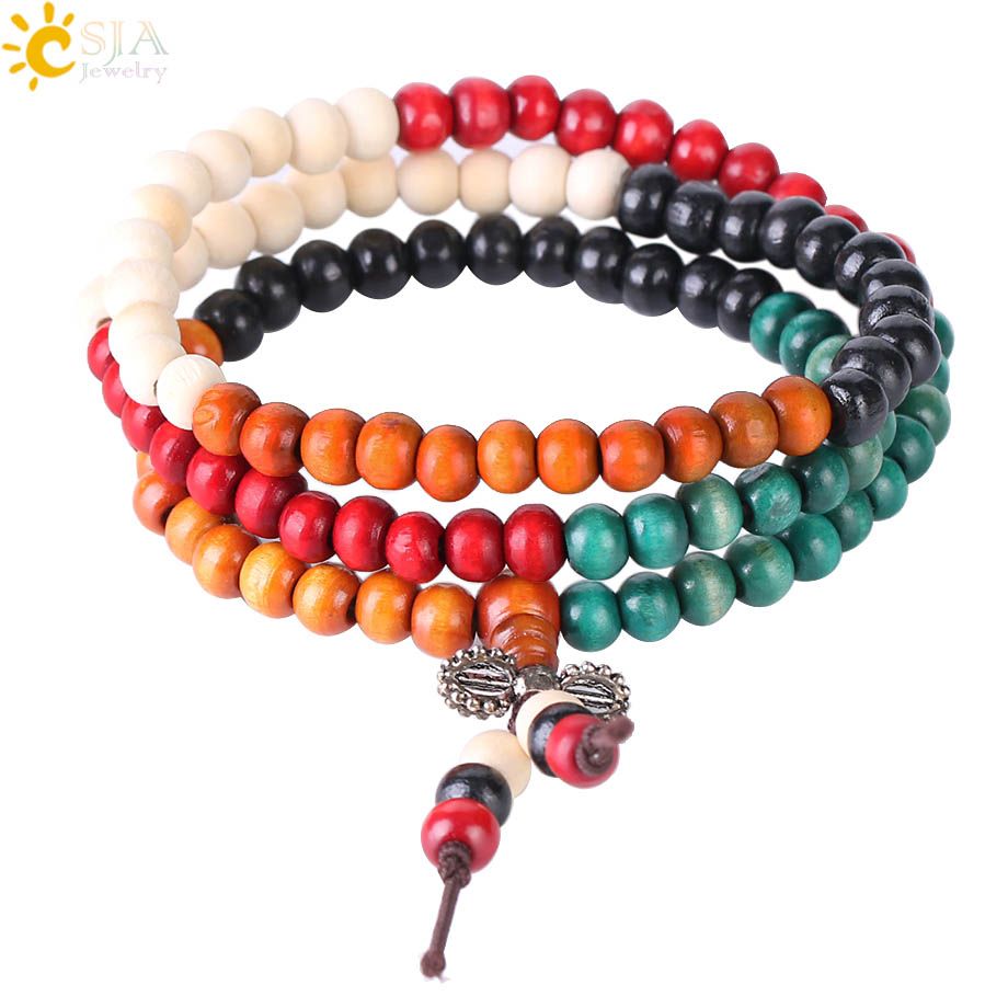 tibetan wooden bead bracelet