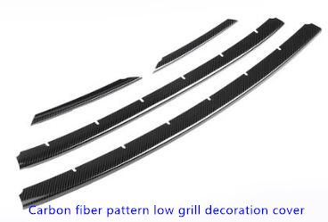 4PCS Carbon Filber -Stil niedriger Kühlergrillverkleidung