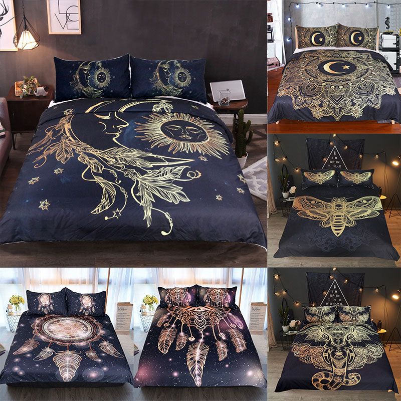 Luxury Bronzing Bedding Sets 3d Printed Duvet Cover Pillowcases
